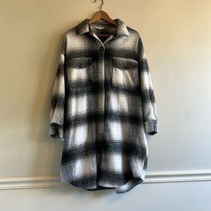 Long plaid lime and chilli shacket M/L